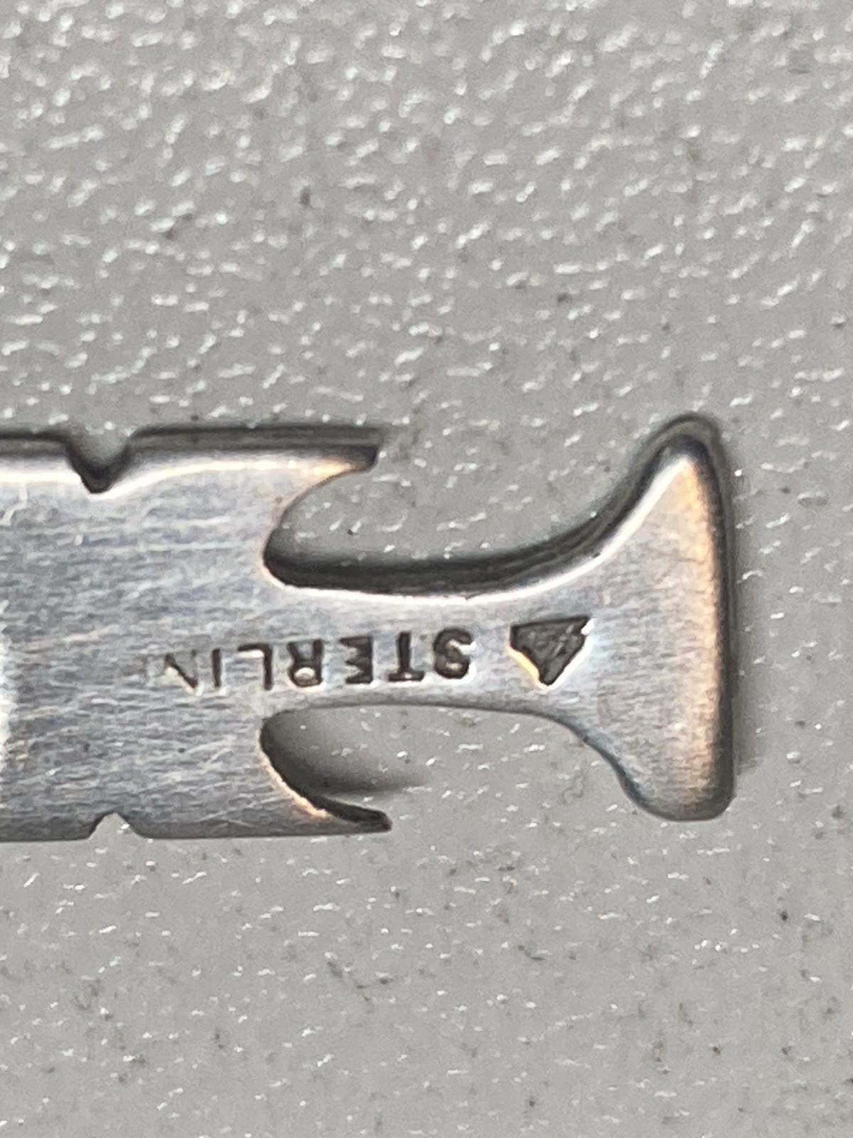 925 Sterling Silver Modernist MET Monogram Pendant Unknown Makers Mark 1.21g