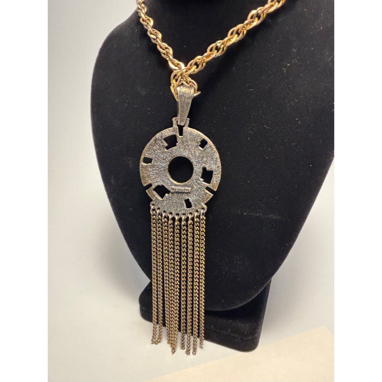 Vintage Pendant Necklace Sarah Coventry Brutalist Futuristic Sci Fi Look