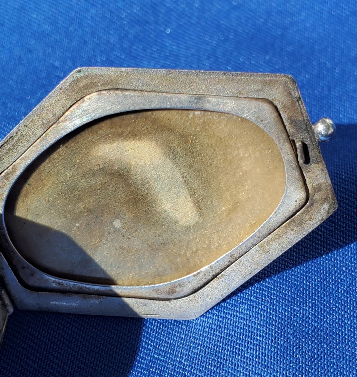 ORIGINAL Antique Deco STERLING SILVER 925 Pendant Vintage Hexagon Lozenge Locket