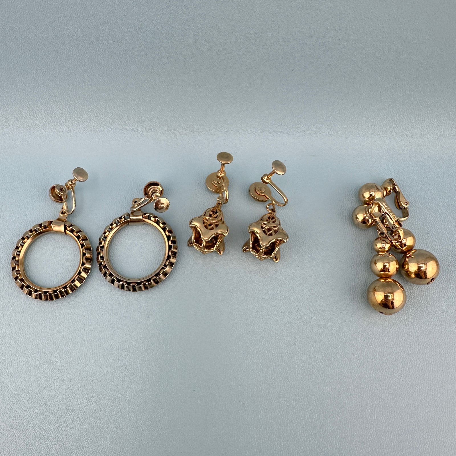 Vintage Earrings Lot Dangle Statement Balls Drop Hoop Etruscan Some Signed