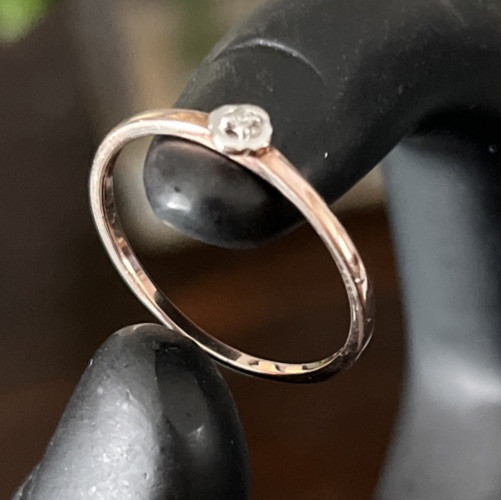 Beautiful Silver 925 Ring In Bronze Tone With Small Stone Size 8