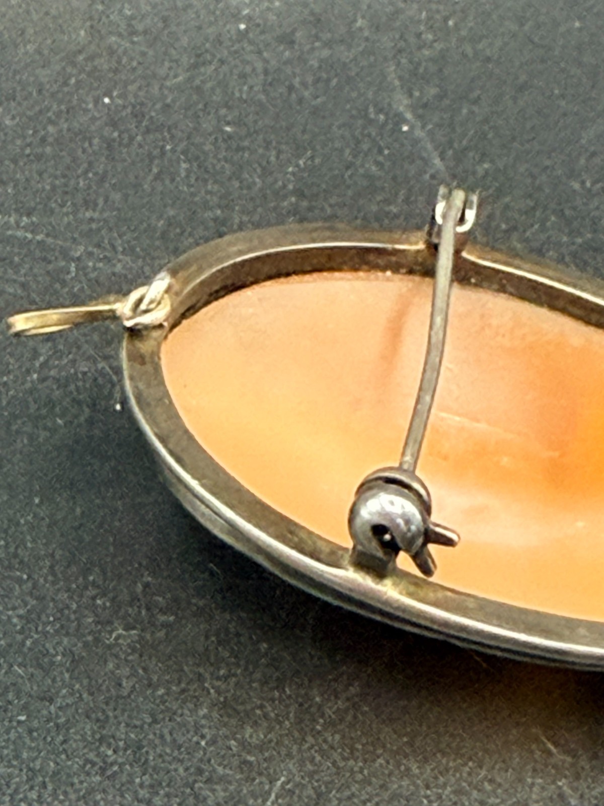 Vintage Shell Cameo Pendant Brooch – 800 Silver