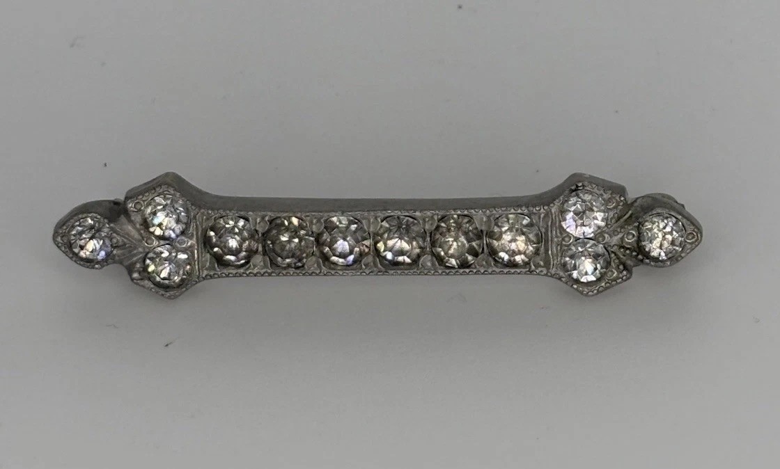 Vintage Silverite F & Co HWF & Sons Rhinestone Brooch Pin