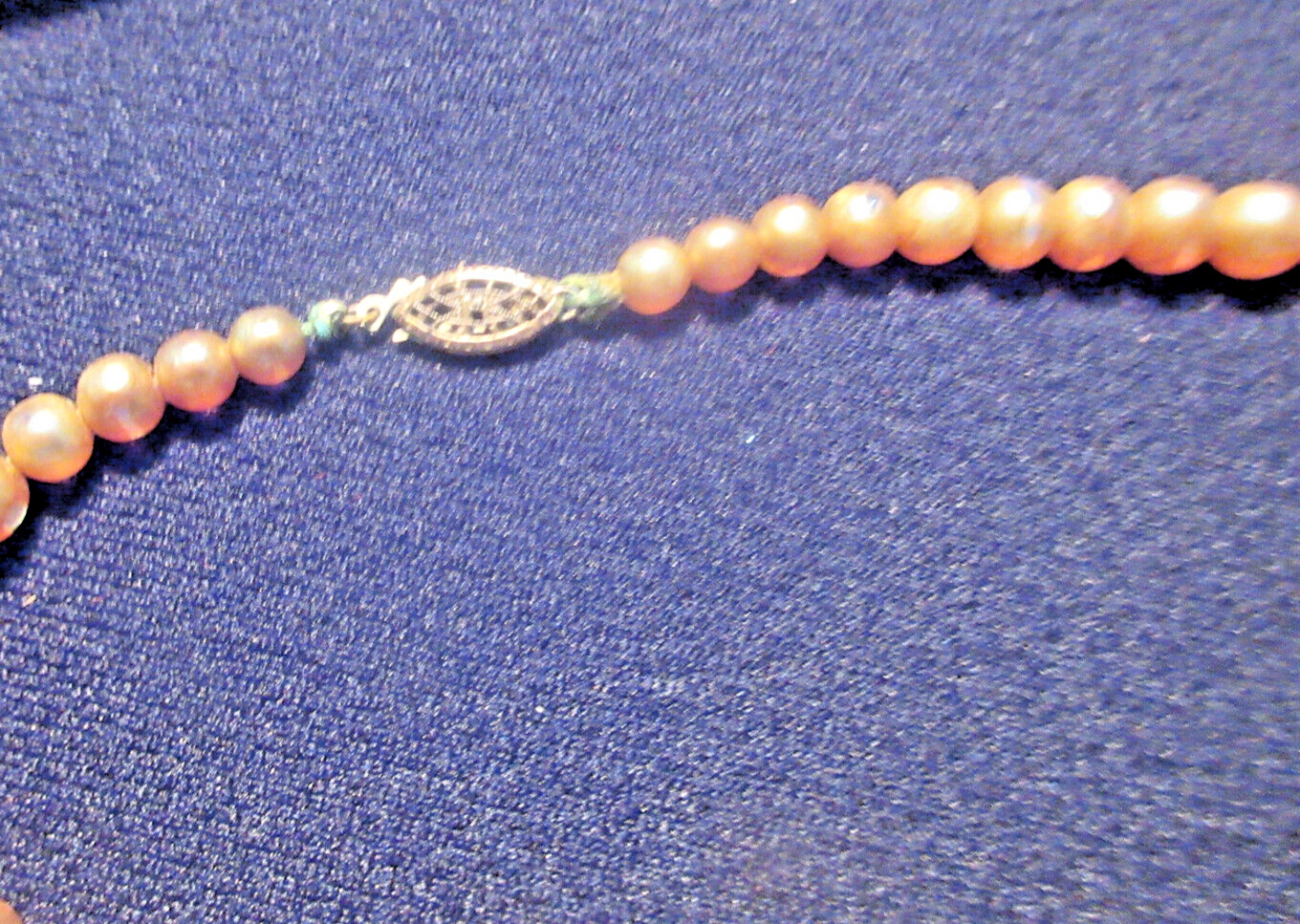 PAIR 1930’s Alabaster Pearl Necklace. Pink/BLUE Tones