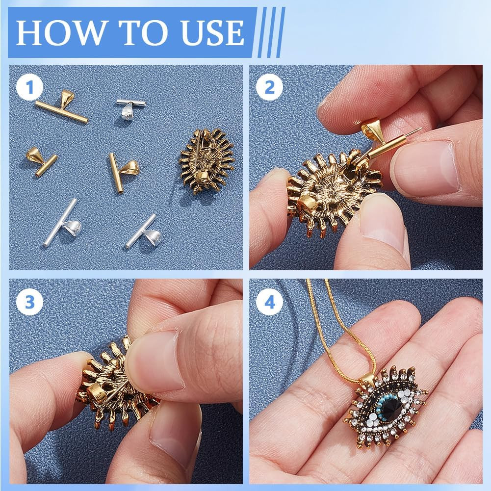 925 Sterling Silver Brooch to Pendant Converter Set – 6 Styles, 3 Sizes