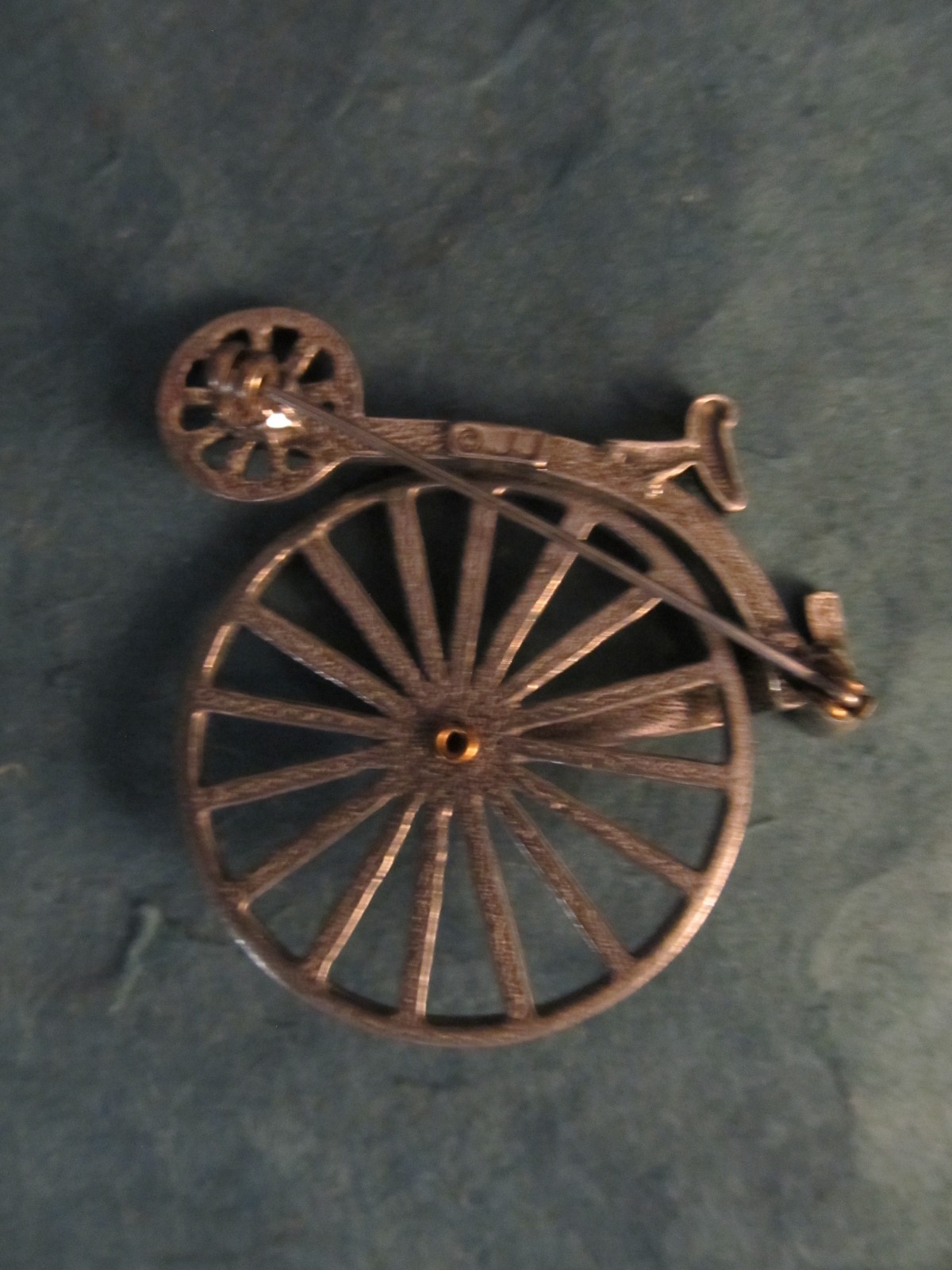Vintage Zentall Penny Farthing Bicycle brooch / pin by JJ