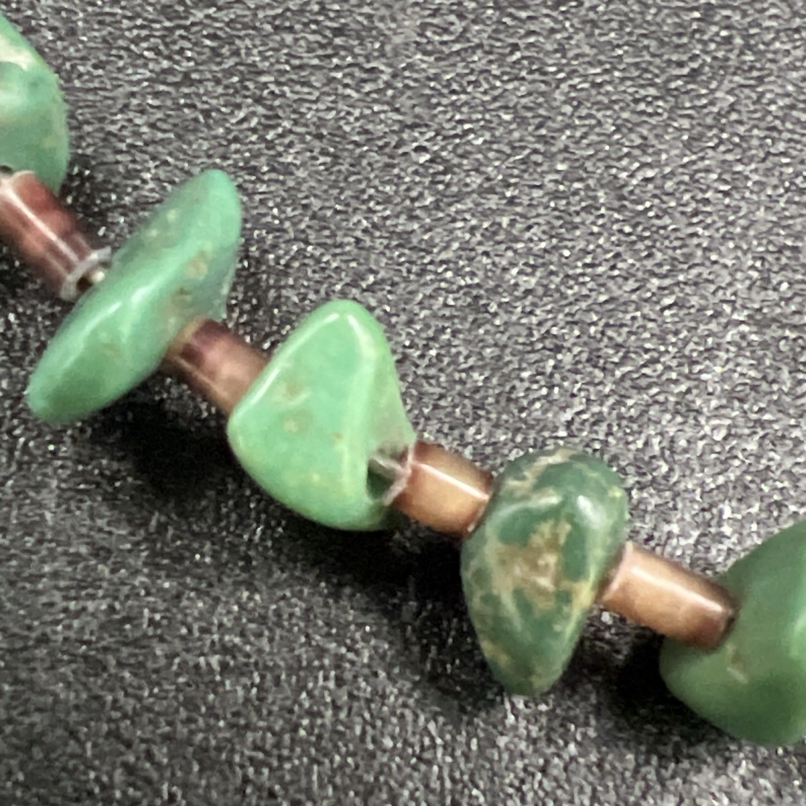 VTG Santo Domingo Turquoise Nugget Bear Fetish 8.5” Bracelet Sterling Silver