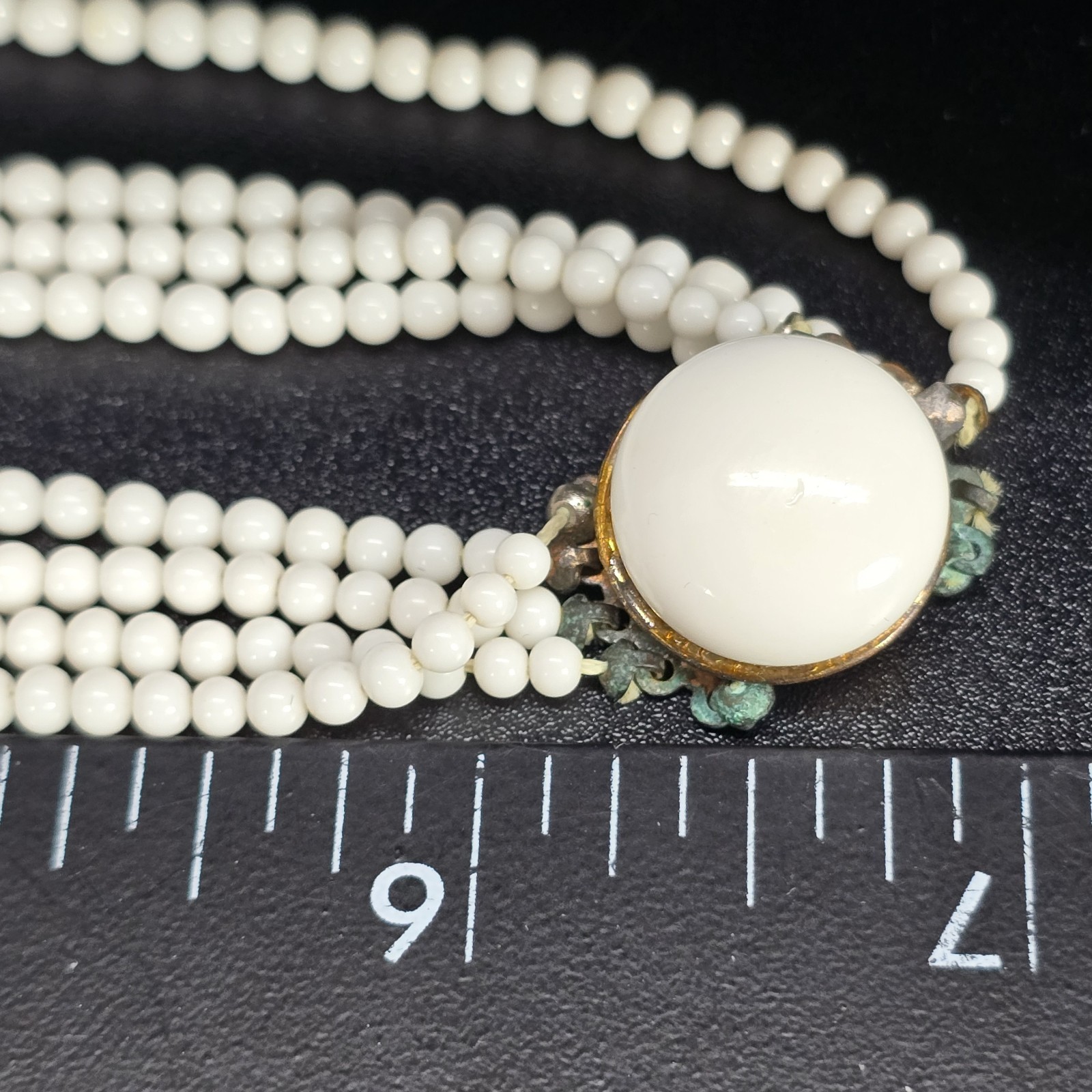 Vintage, Milk Glass And Multi Strand Necklaces, (Lot Of 3) Victorian Granicor