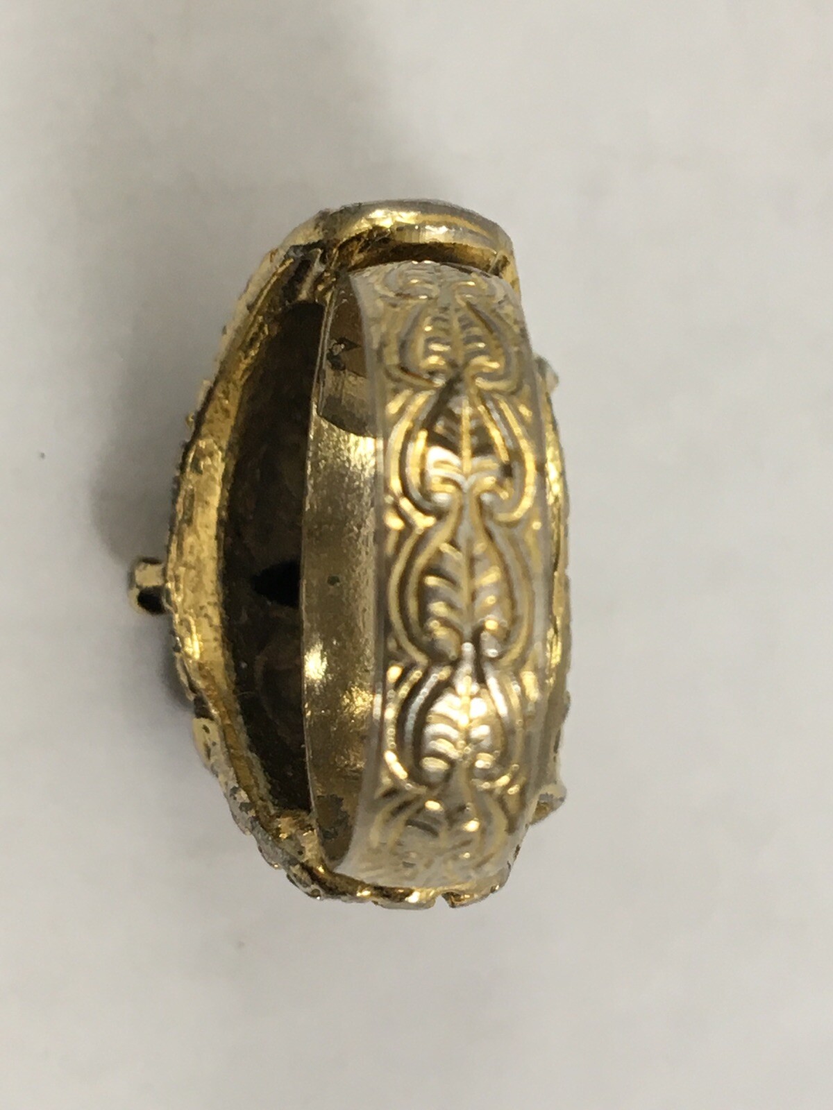 Owls Head Ring Red Eyes Golden US Size 7 17.5 MM Wrap Adjustable Vintage