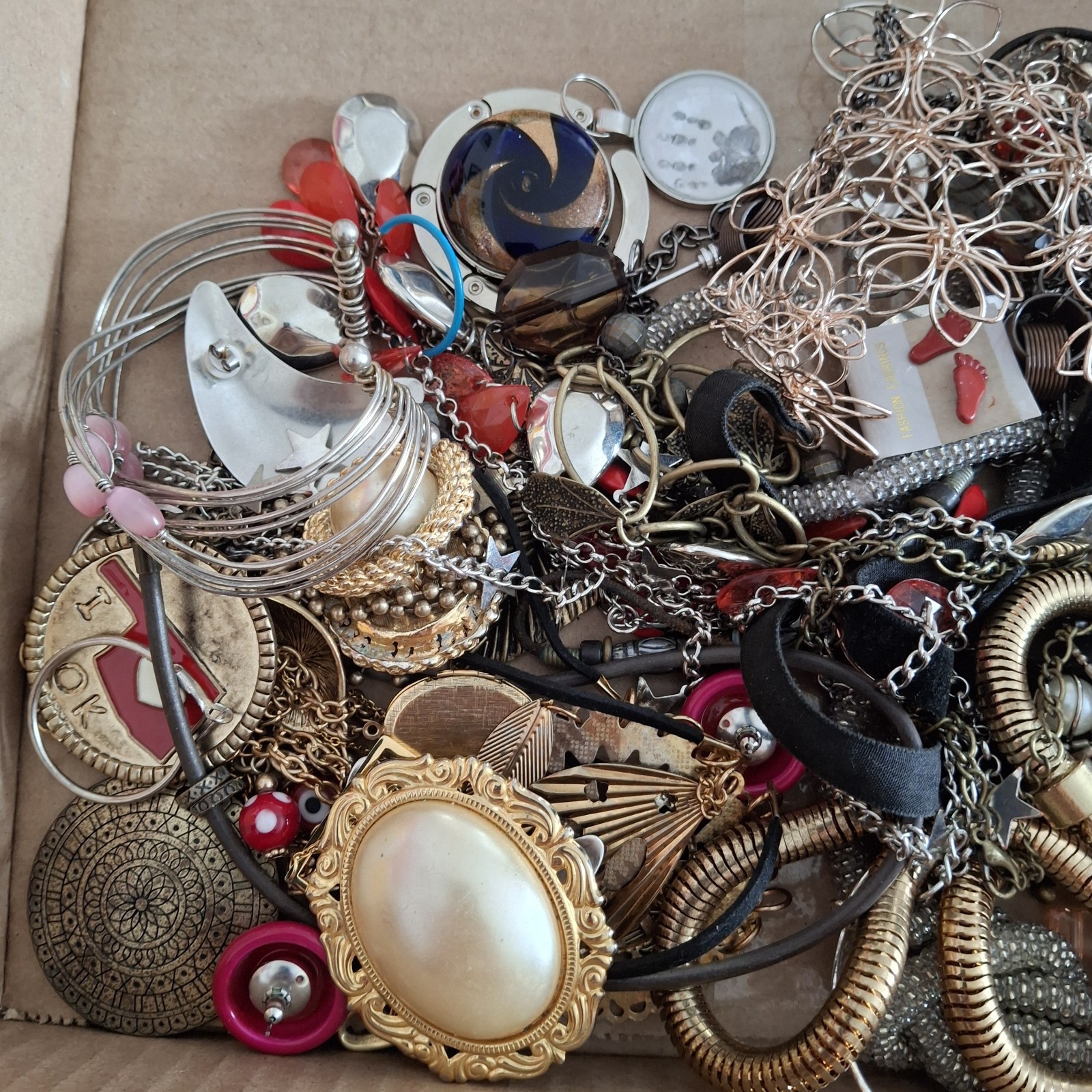 1+ Pound Vintage to Modern Jewelry Lot Wearables Necklaces Earrings Mixed