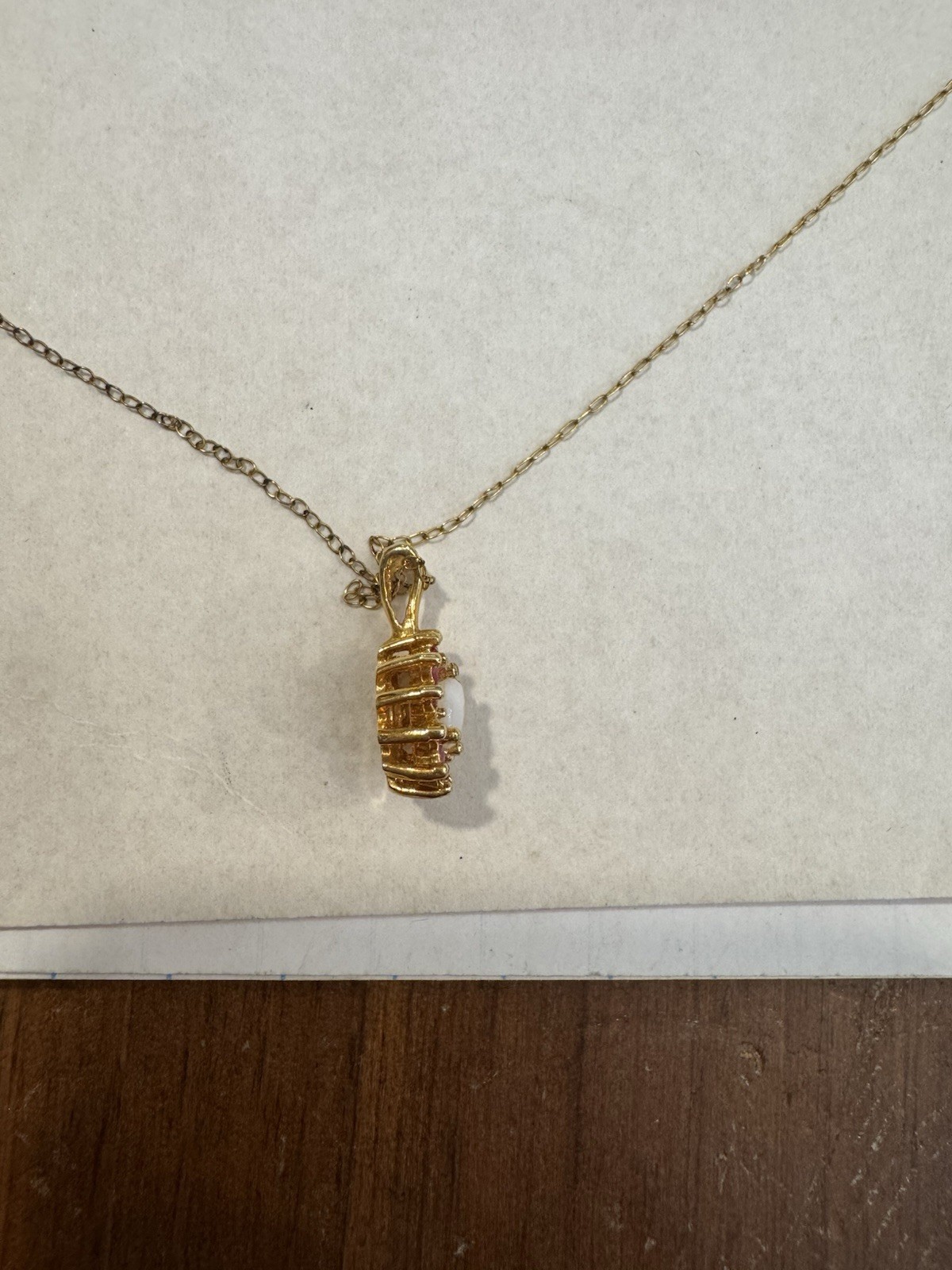 Vtg Ronte Of Hollywood Genuine Ruby Sapphire and Opal Gold Necklace
