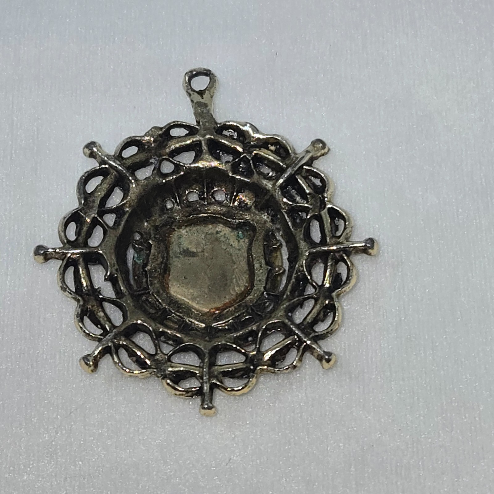 VINTAGE SILVER METAL PENDANT 5 CENT 1930 BUFFALO NICKEL COIN CENTER