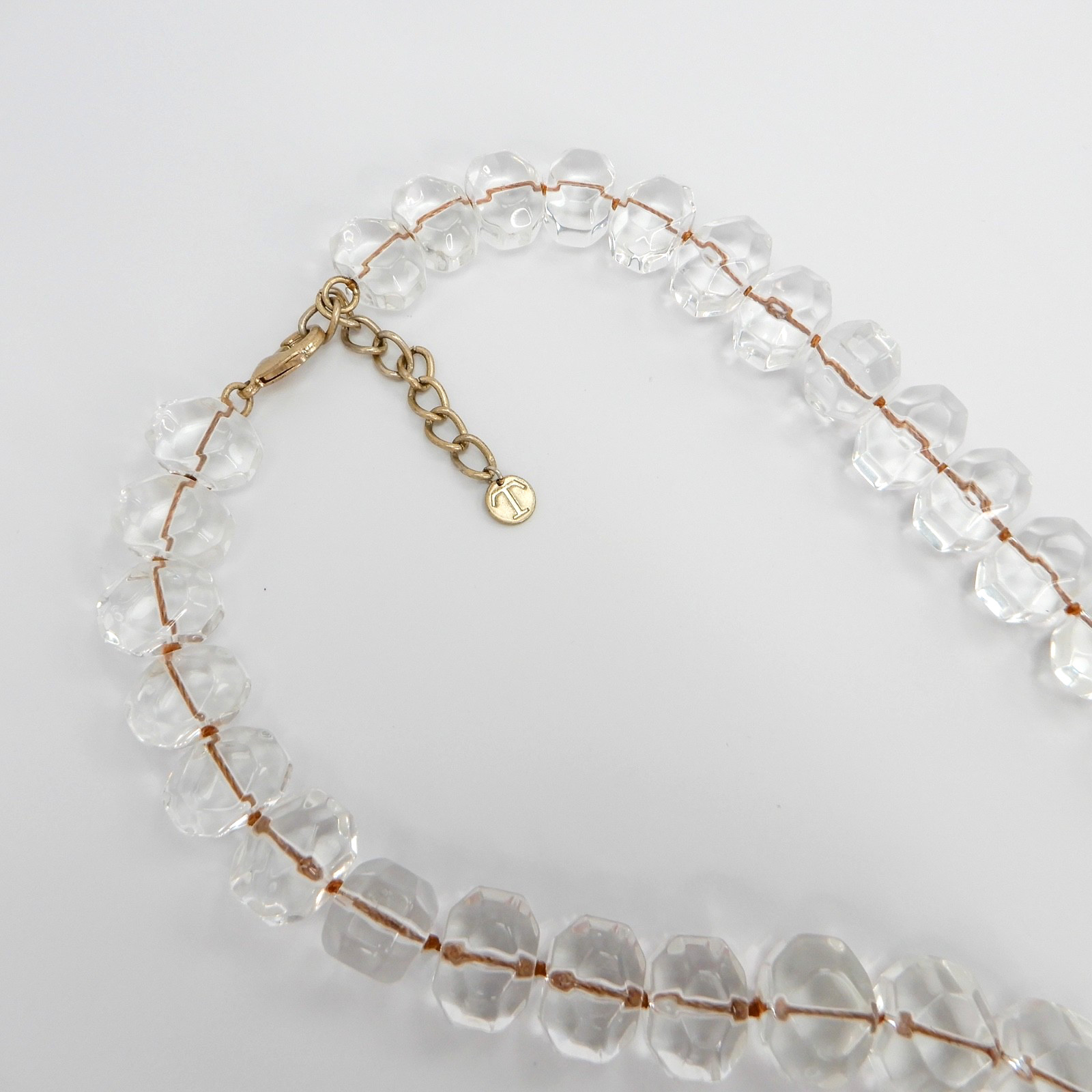 Clear Lucite Chunky Bead Necklace 22 Inches Translucent “T” Talbots