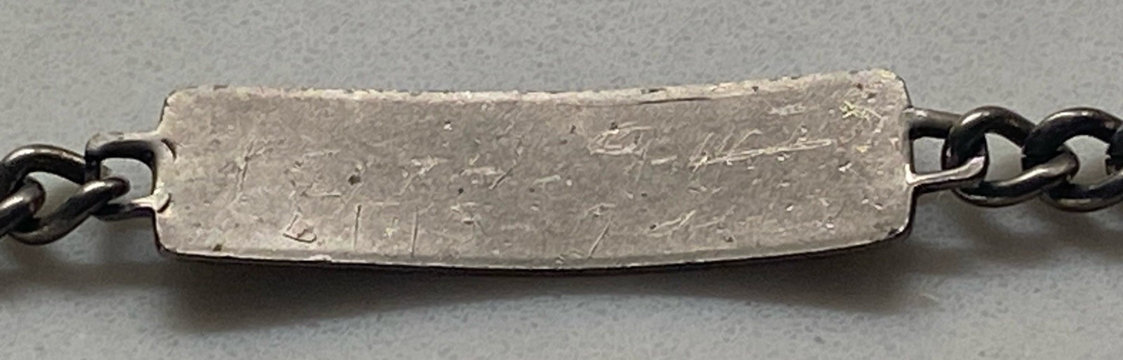 Vintage Stainless Steel ID Bracelet Sister Hook Clasp Engraving on It “FRANK”