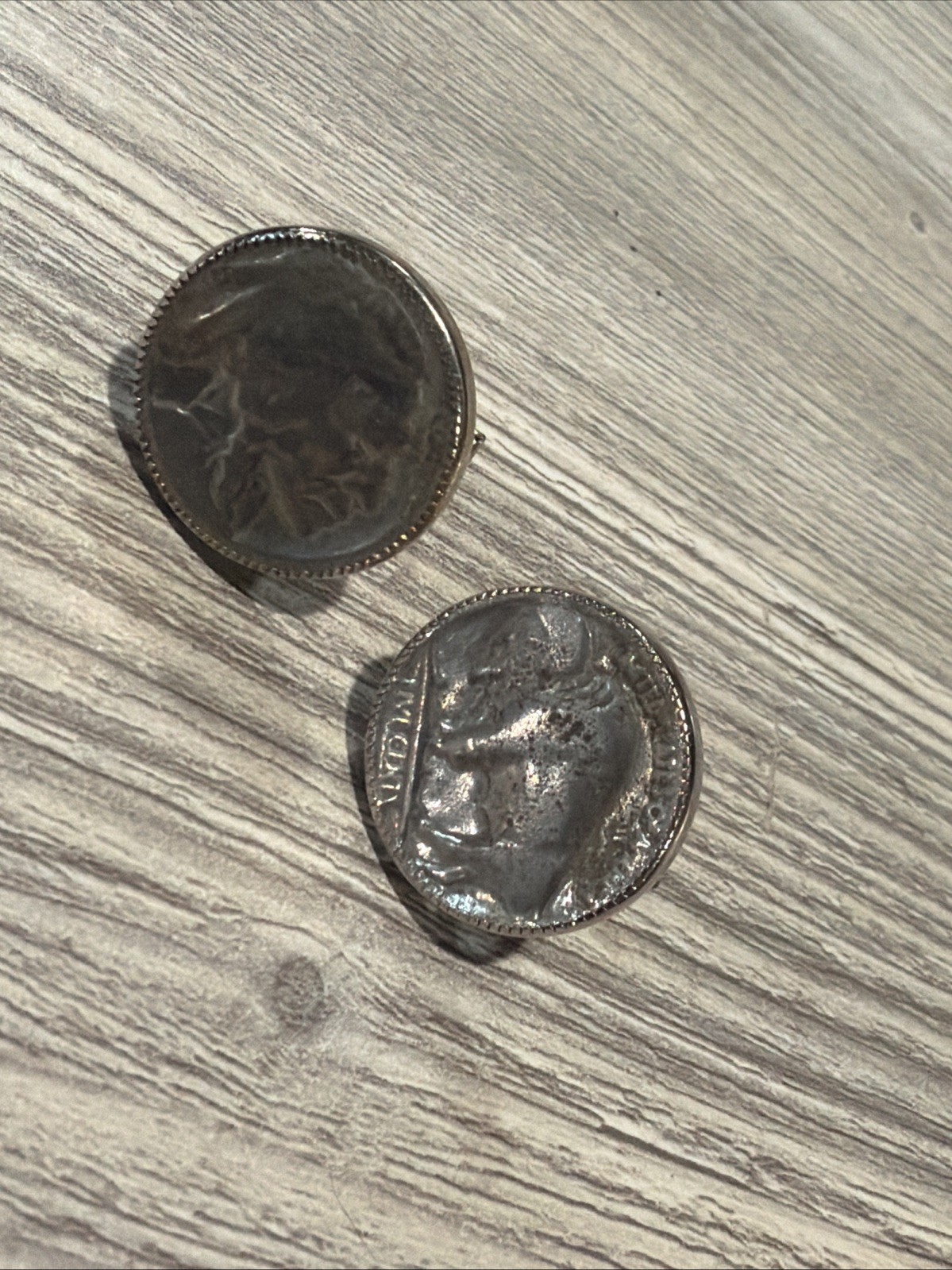 1913 Flat Ground Buffalo Nickel Cuff Links
