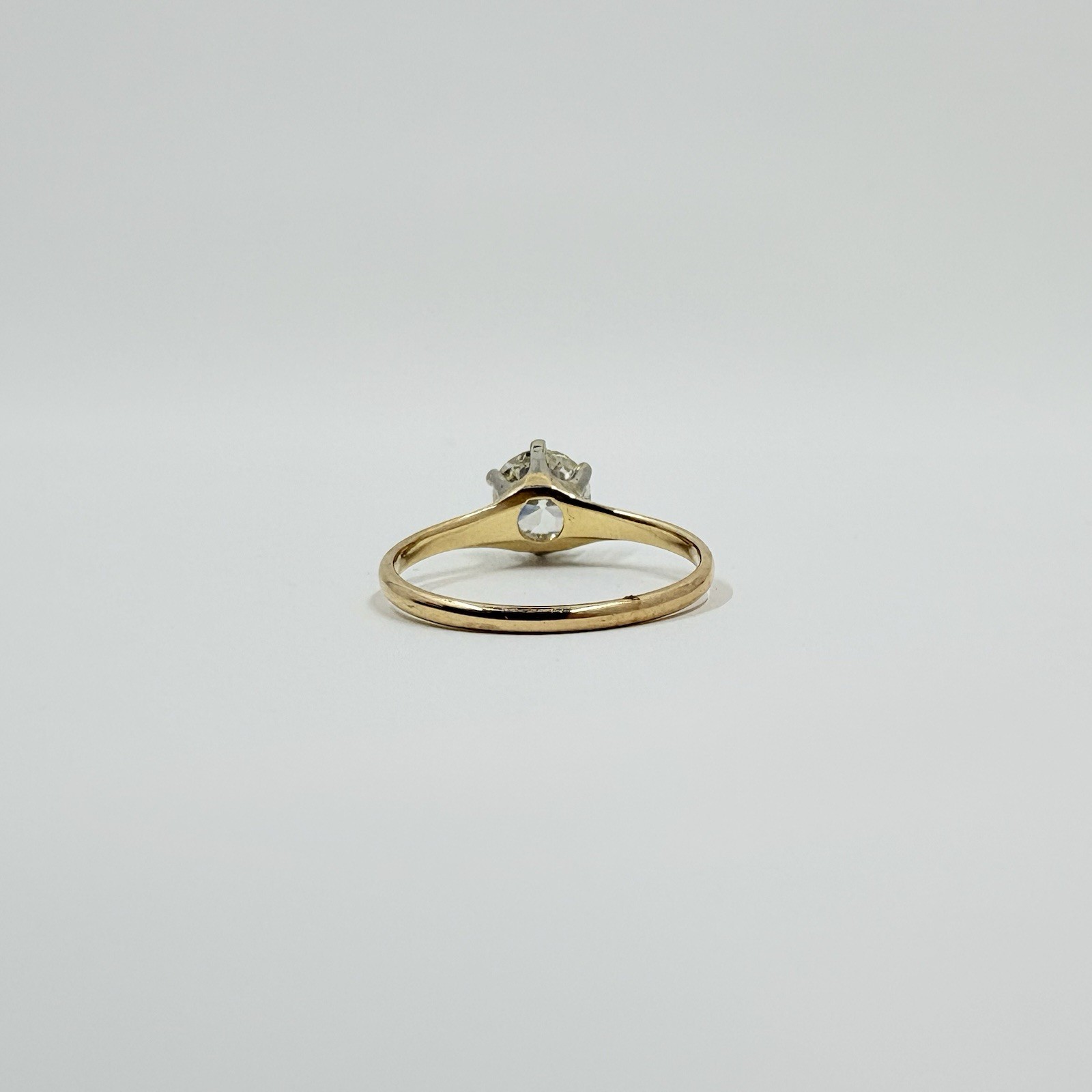 Vintage Old European Cut 14k Yellow Gold Diamond Solitaire Engagement Ring