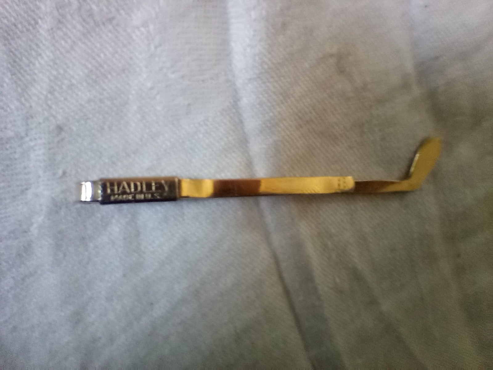 Vintage Hadley Money Clip or Tie Bar Yellow Gold Tone Made USA Golf Club