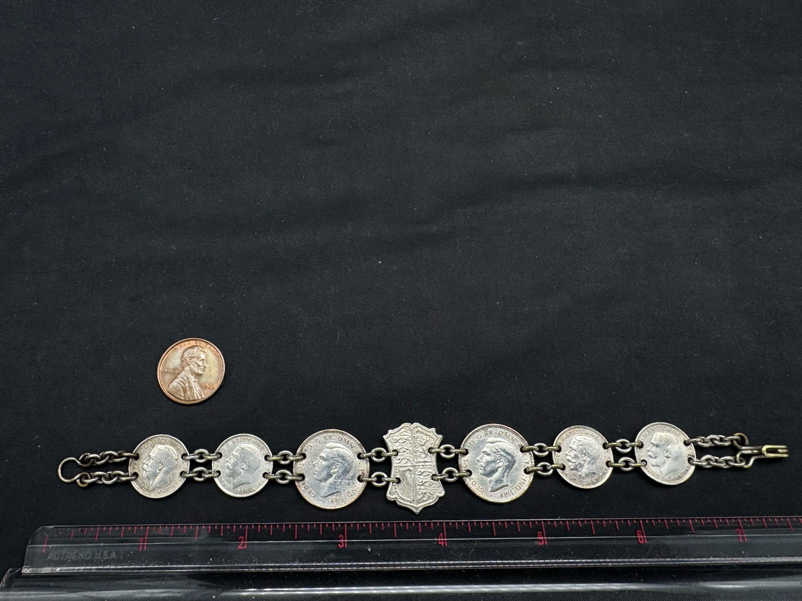 Vintage Coin Bracelet, 7.5″