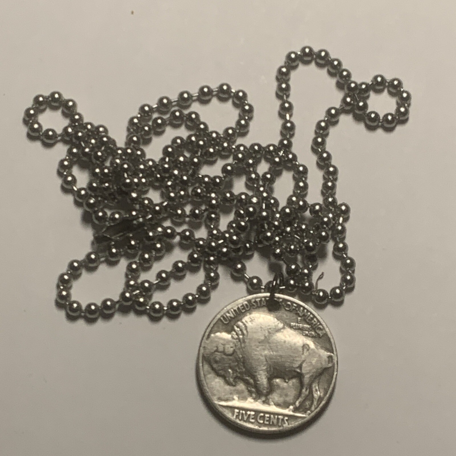 Antique – Random Date – Buffalo Nickel Necklace Chief Coin Pendant Great Gift 🎁