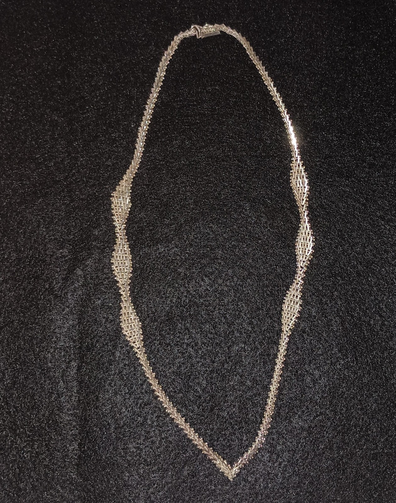 Vintage Sterling Silver Woven Necklace 16″ .925 MEX B&B TJ-06