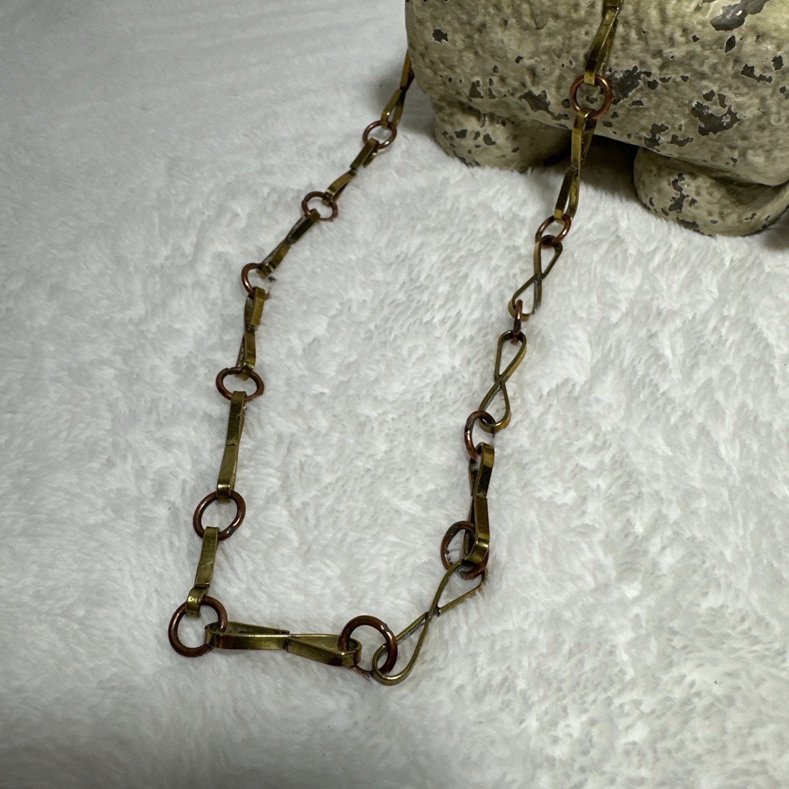 Vintage Casa Maya Mexico Statement Necklace Copper Brass Green Onyx Book Piece