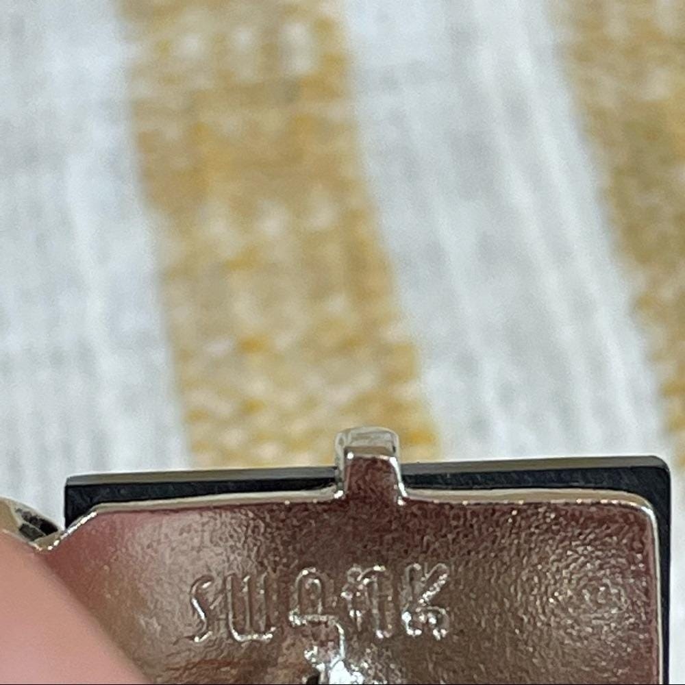 Vintage SWANK Black and Silver Tone Cuff Links Tie Clip Set Retro