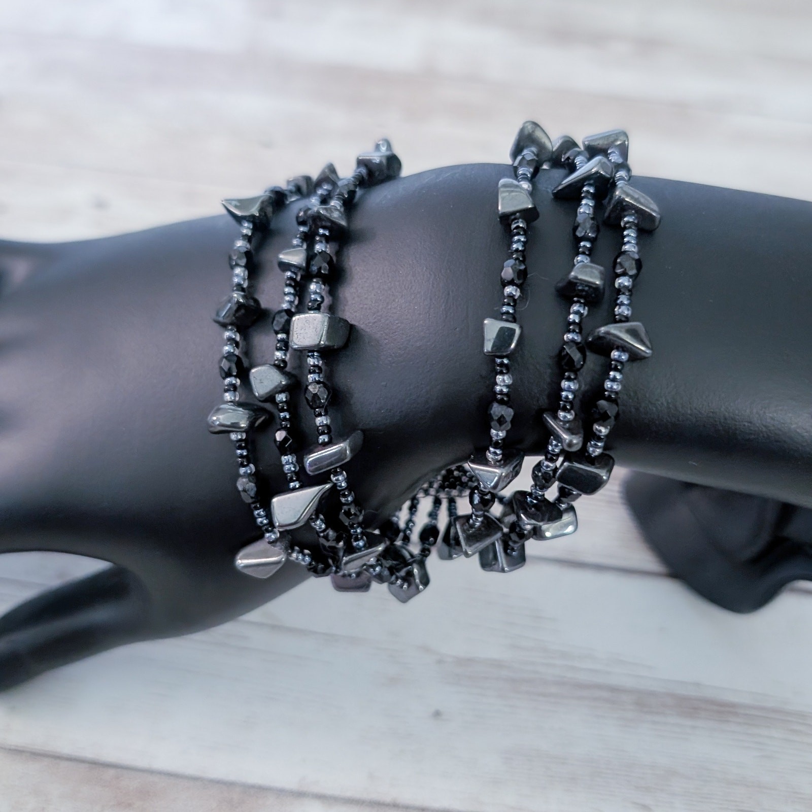 Vintage Bracelet – Multi Strand – Dark Tones/Blue – Statement