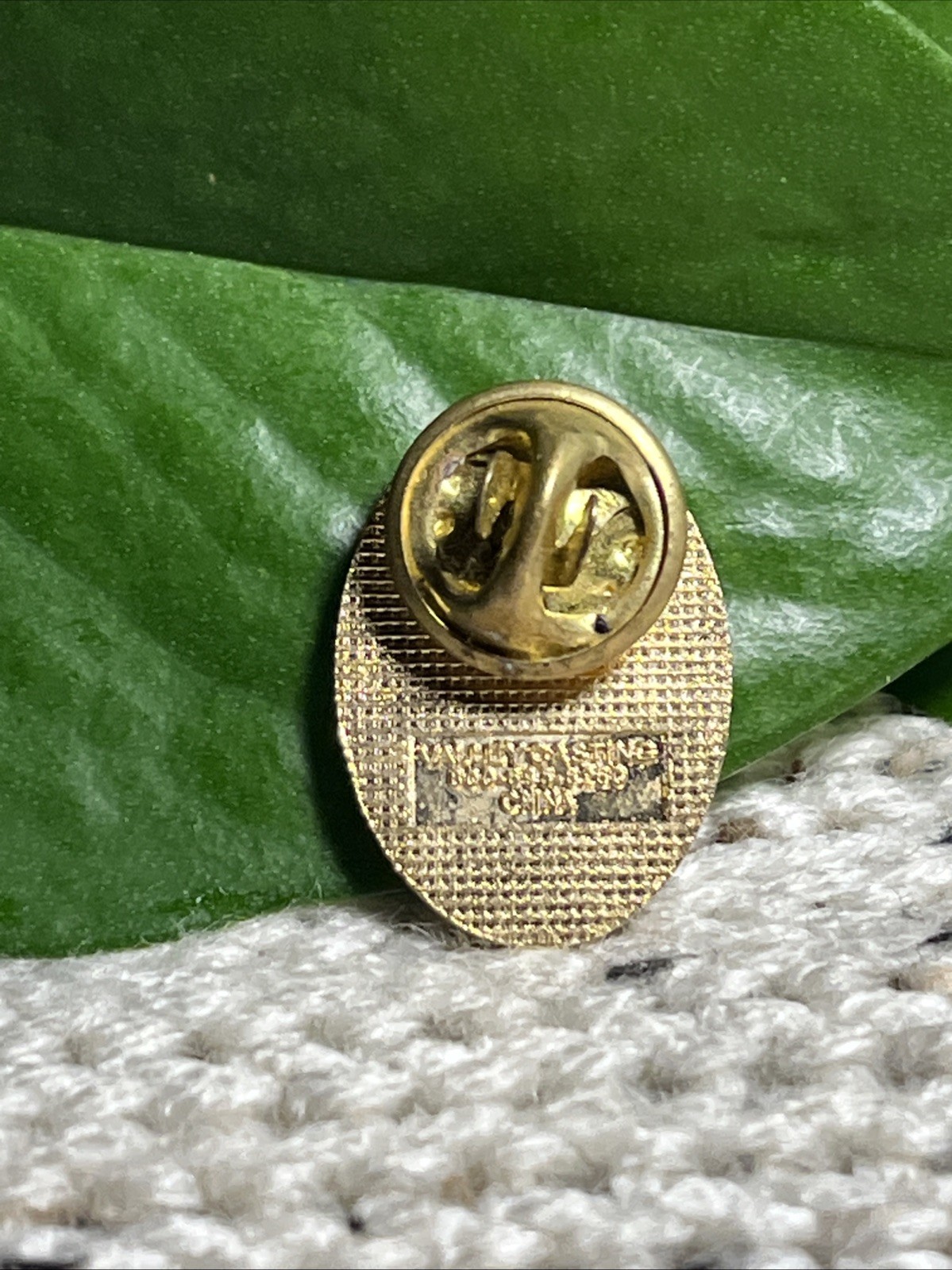 Vintage Valley Casting Religious Gold Toned & Multi Colored Enamel Rose Pin