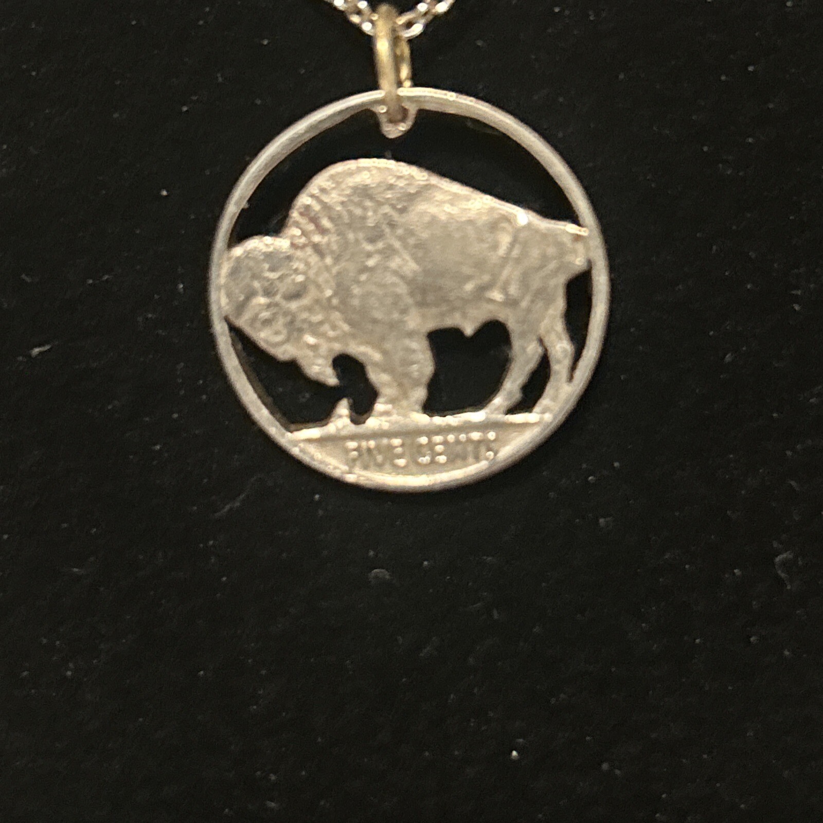 Vintage BUFFALO Nickel Coin Pendant Charm Cutout 5 Cents Bison Charm Only