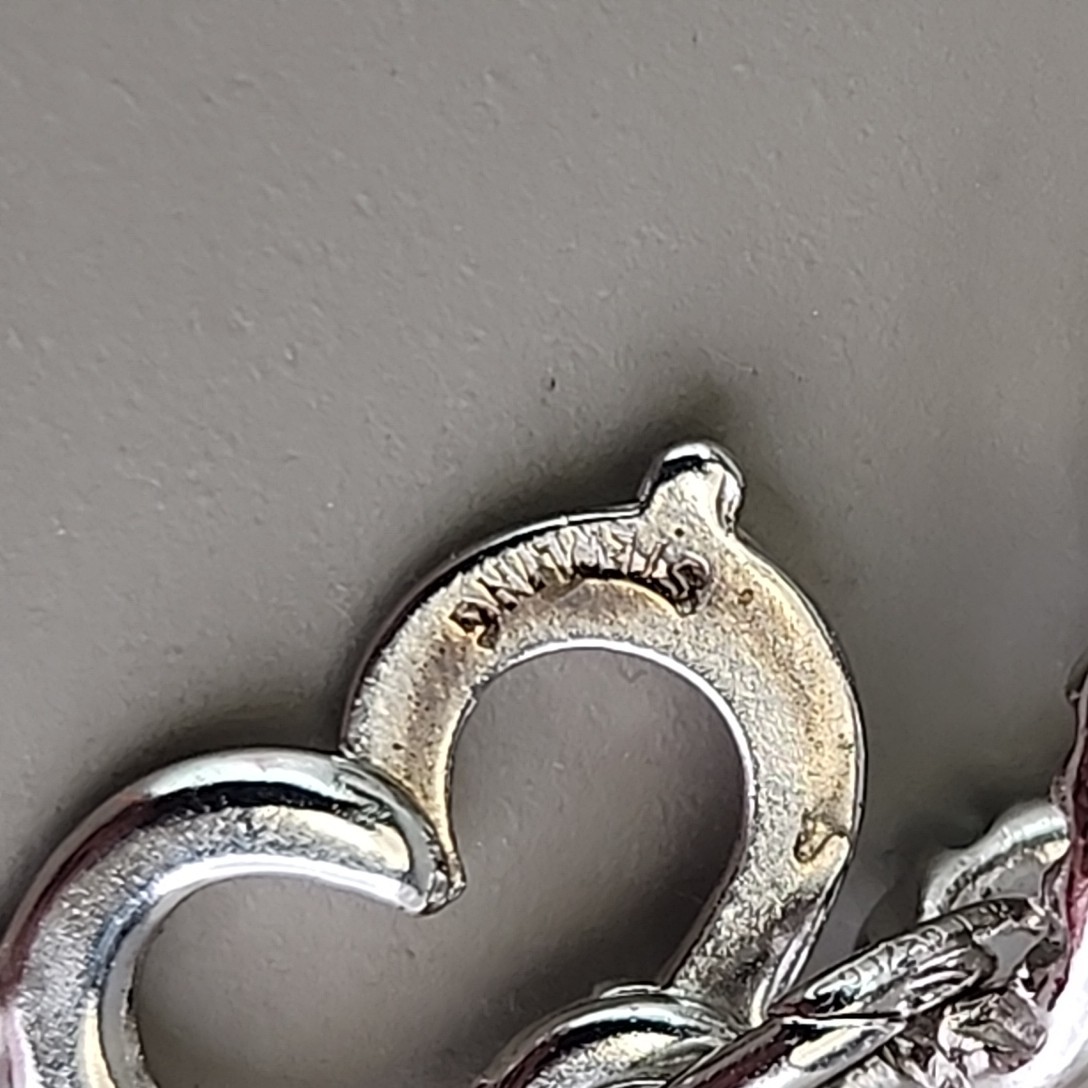 Vintage Coin Charm Bracelet Sterling Silver Plated Souvenir England France Franc