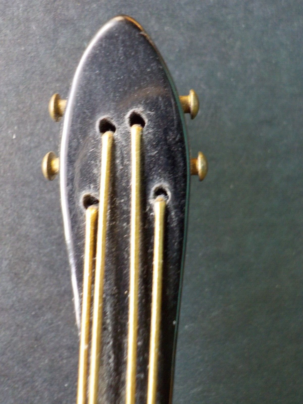 Vintage Black & Clear Lucite & Wood Fiddle or Violin Pin Brooch