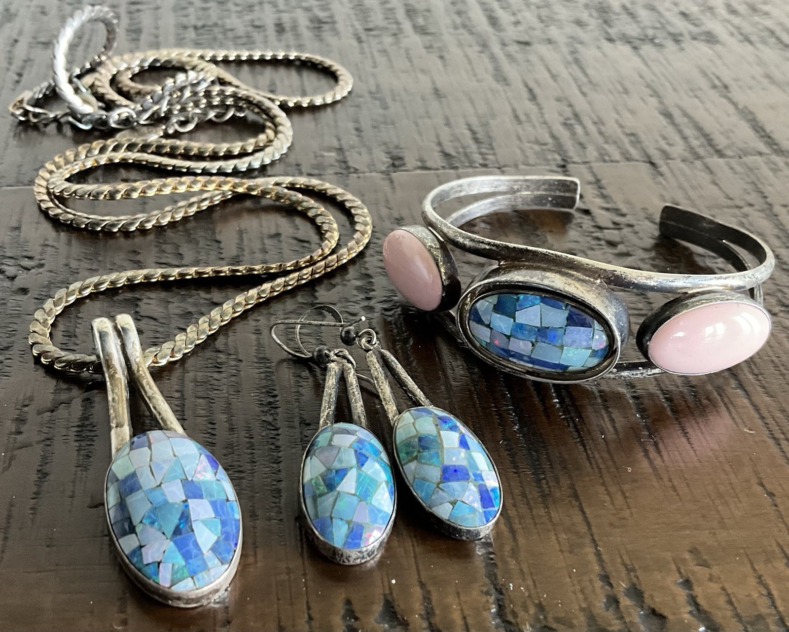 Rare Vintage Jay King Mine Finds Opal Fire Jewelry Set