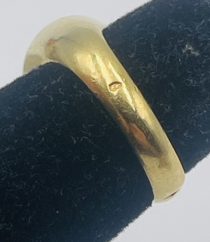 Antique French 18k Yellow Gold Bloodstone Crest Signet Ring Size 4.75