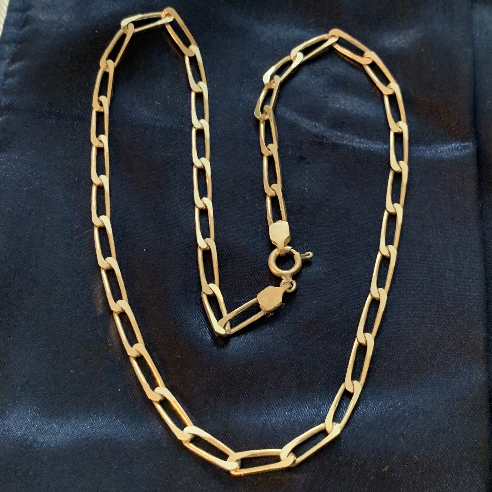 VTG 925 STERLING SILVER OVAL INTERLOCKING CHAIN LINK NECKLACE DESIGNER STYLE