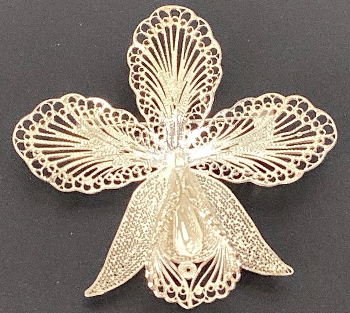 Vintage Pin Brooch Flower 2” 925 Sterling Silvet Women’s Jewelry 9 Grams