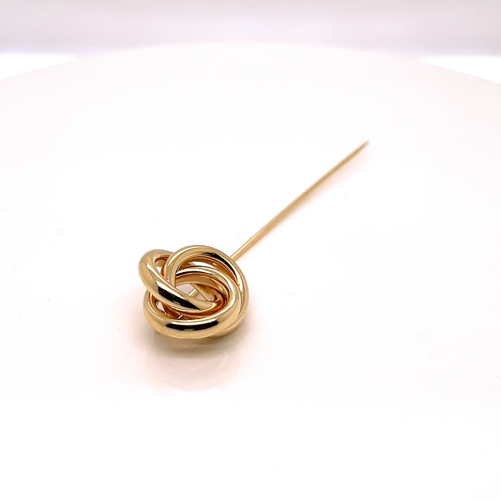 Large Mid-Century 14 Karat Gold Love Knot Stick Pin – 14k VR