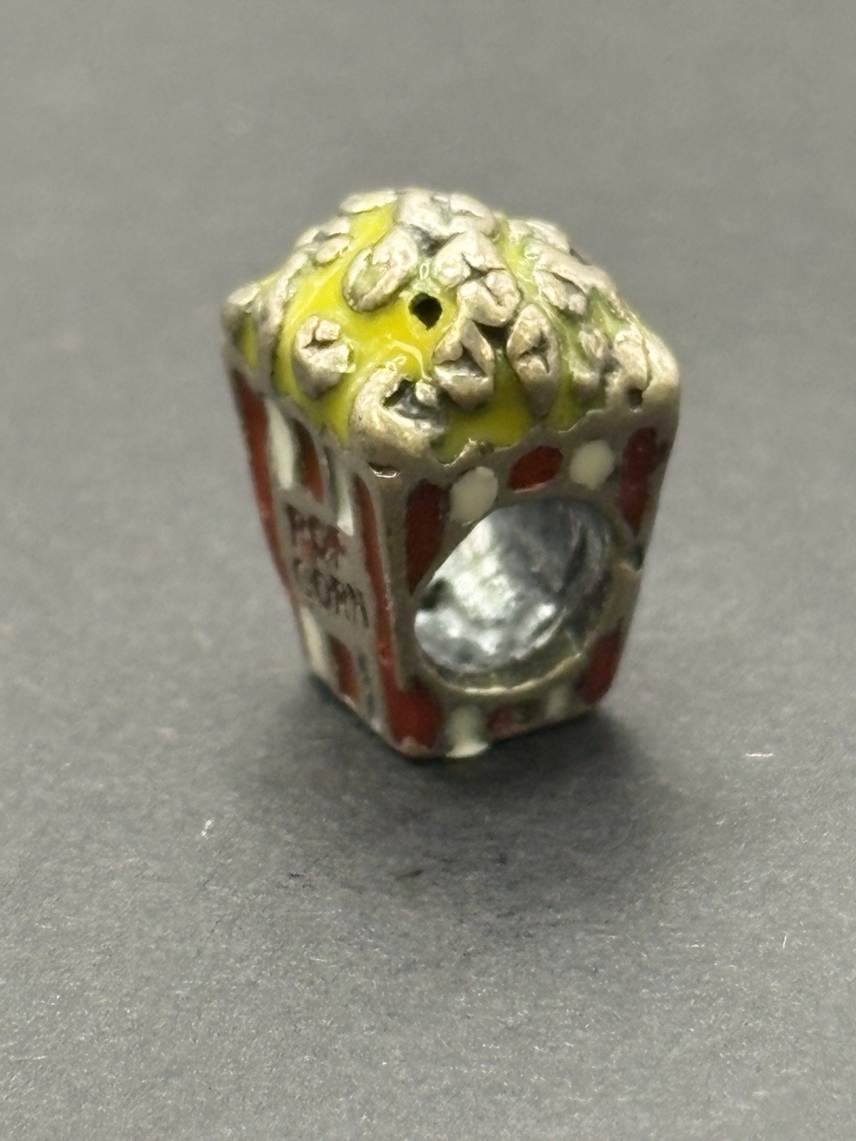 Vintage Sterling Silver European Popcorn Charm 925 F24