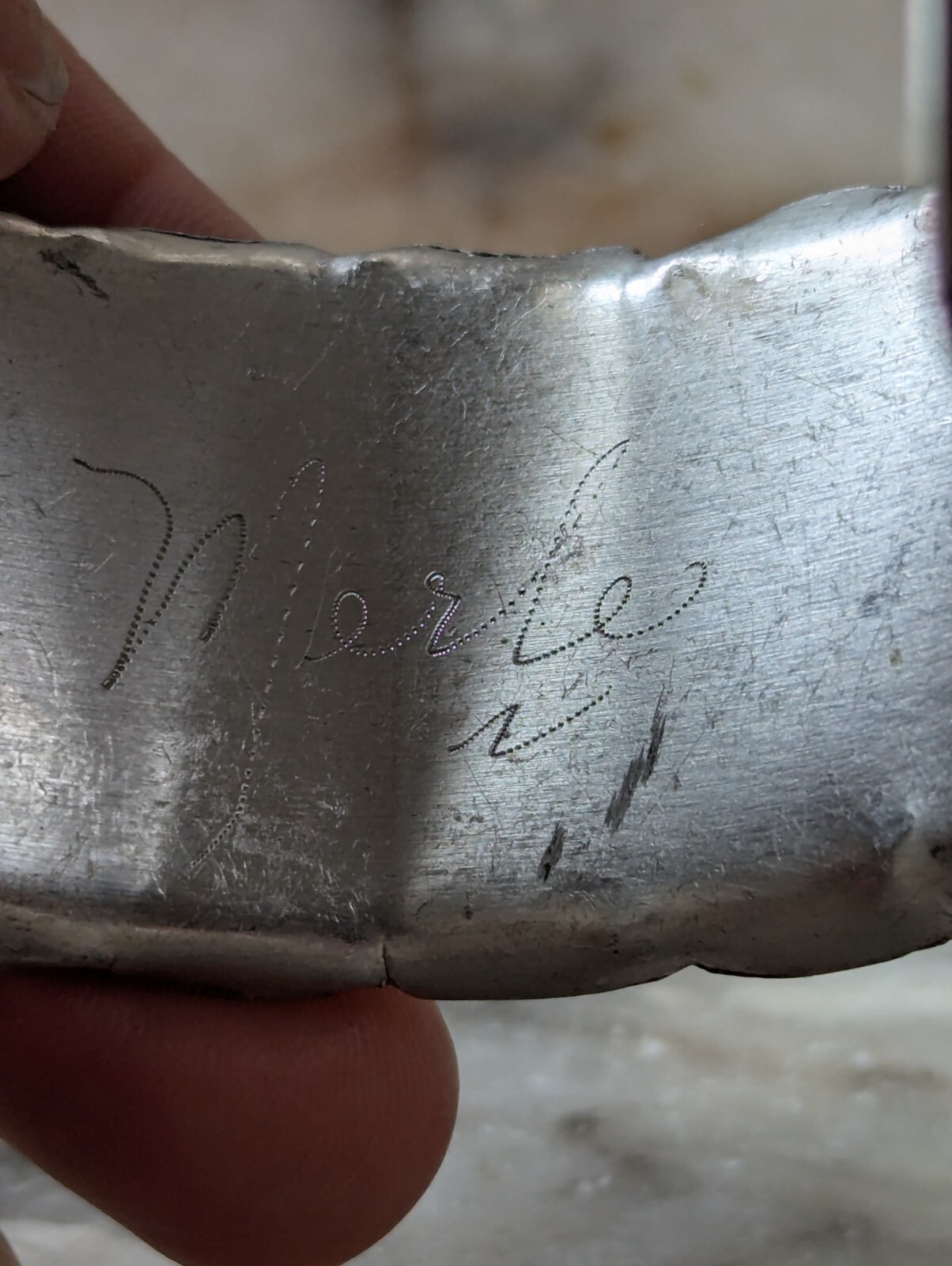Vtg Merle House Metalwork Aluminum Cuff Bracelet Statement Artisan Jewelry USA