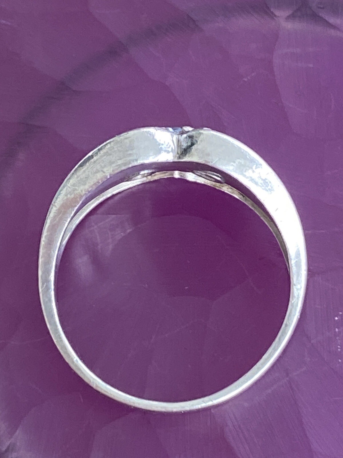 Sterling Silver Ring UNCAS Concave Purple Blue Gemstone Size 6.75 – 4.5g Vintage
