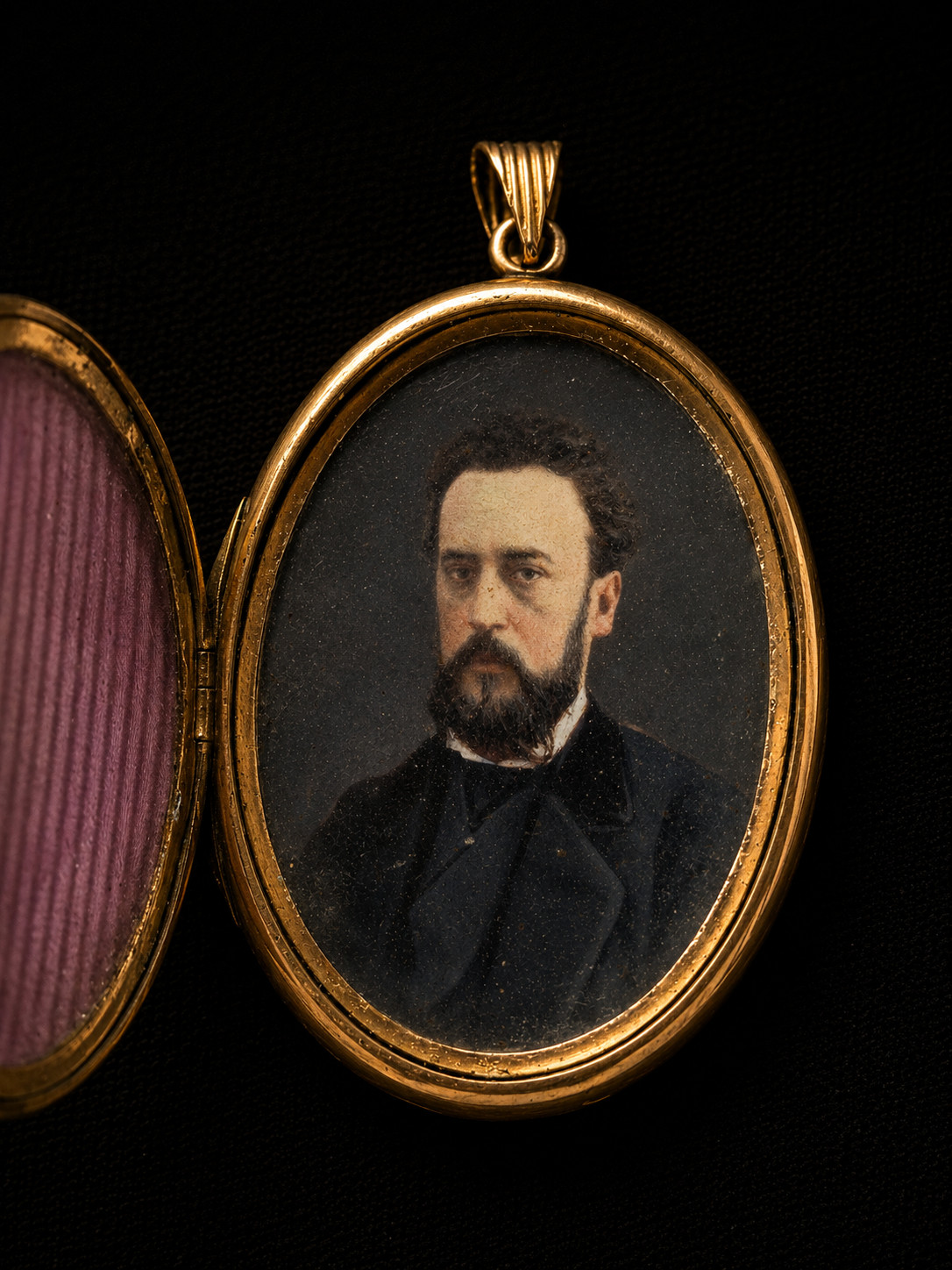 Antique Victorian 14K Gold Mourning Locket Guilloche Pearl Estate Pendant Rare