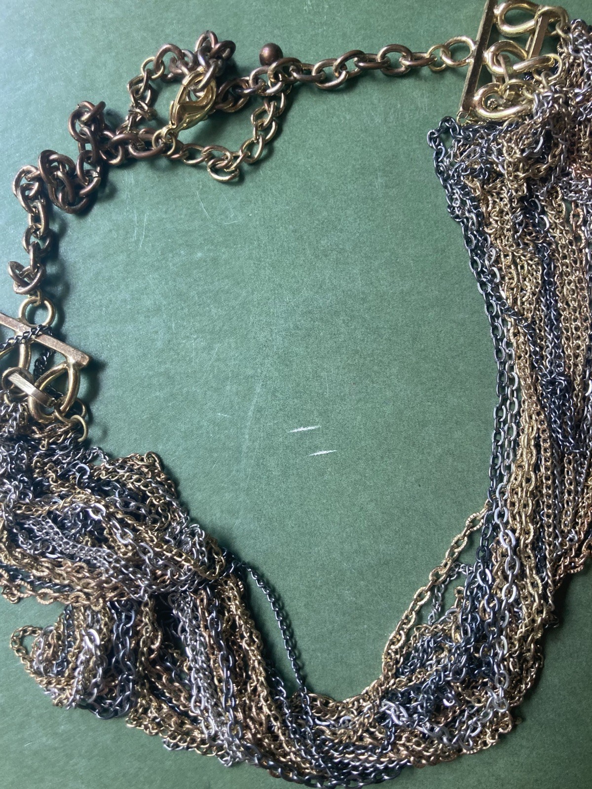 Rockstar Lots Of Chains Vintage 22 Inches Long Mixed Metals Brutalist Modernist