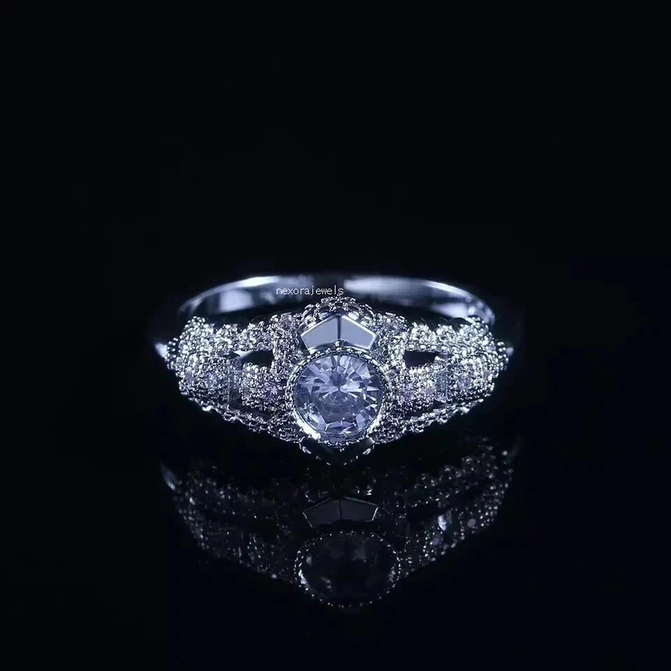 2.25Ct Art Deco Style Lab Created Diamond Anniversary 14K White Gold Finish Ring