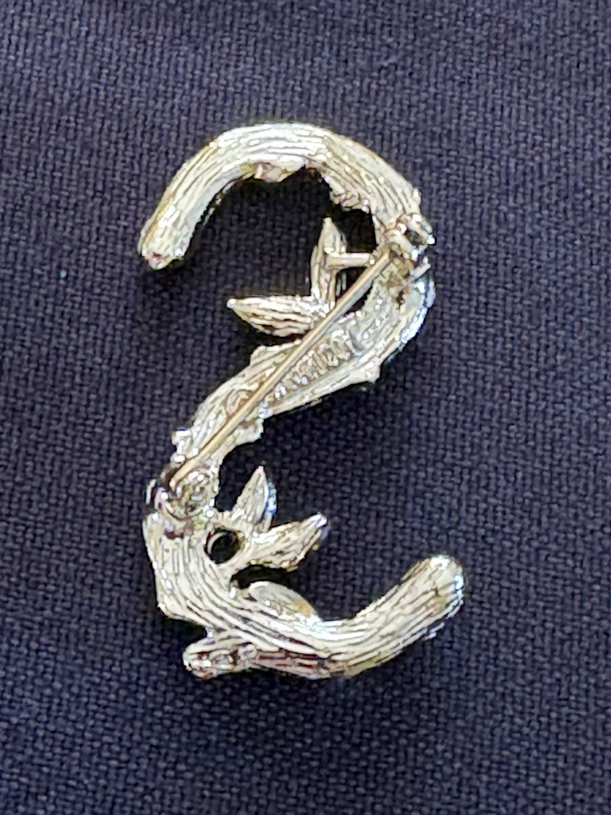 Sarah Coventry Gold-Tone Bamboo Letter S Vintage Brooch Pin Signed