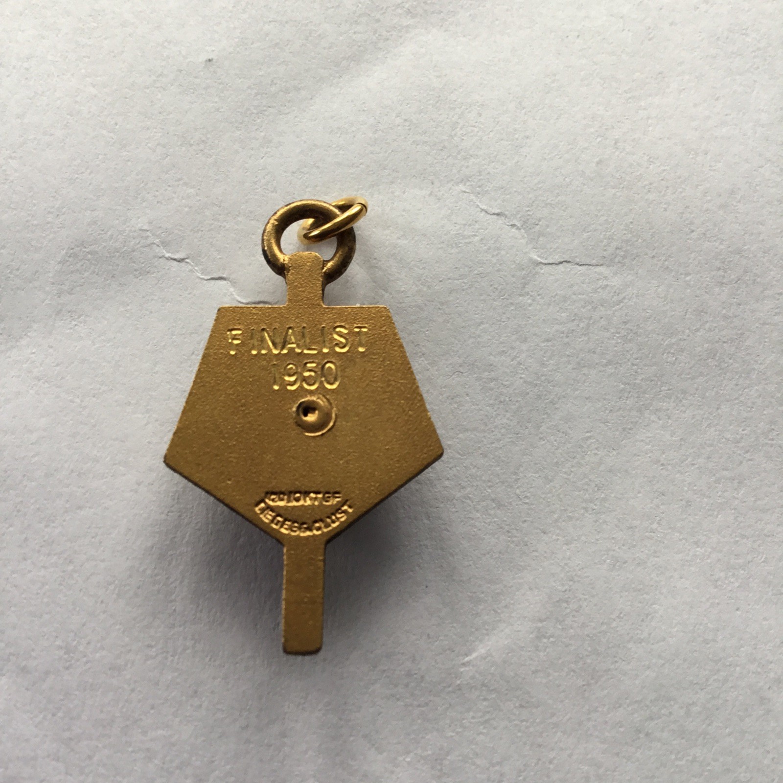 1950’s BASKETBALL Gold Filled MEDAL CHARM LETTER P