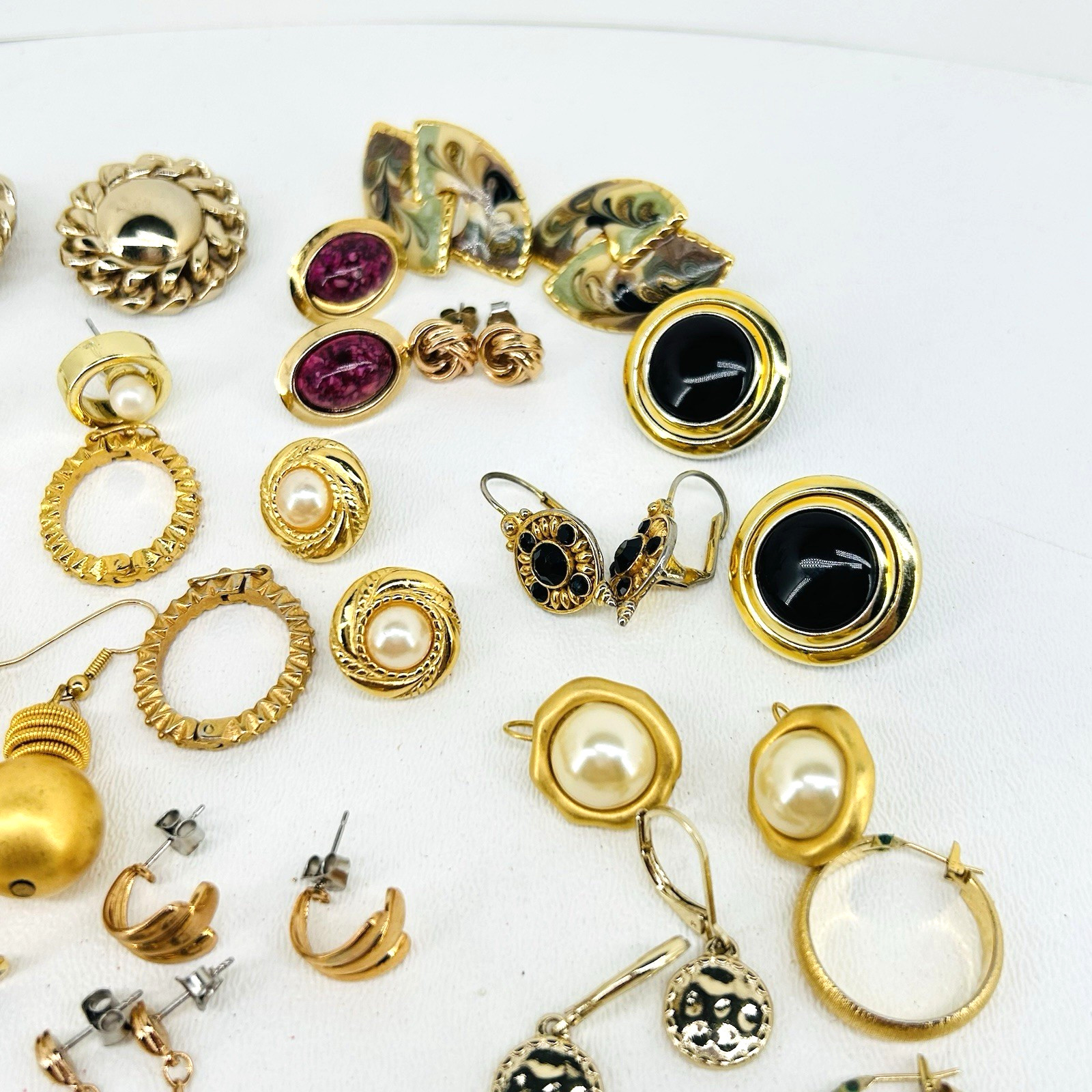Lot 23 Pairs of Vintage to Modern Assorted Earrings Different Styles and Shapes