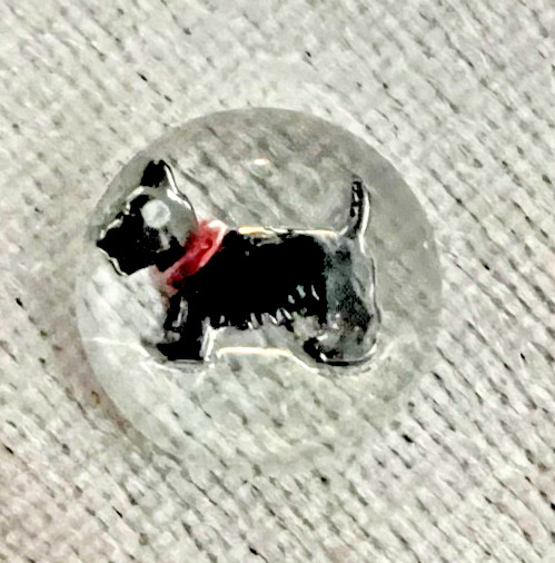 VintageLot of 8 SCOTTIE DOG REVERSE CRYSTAL INTAGLIO GLASS cab ONLY