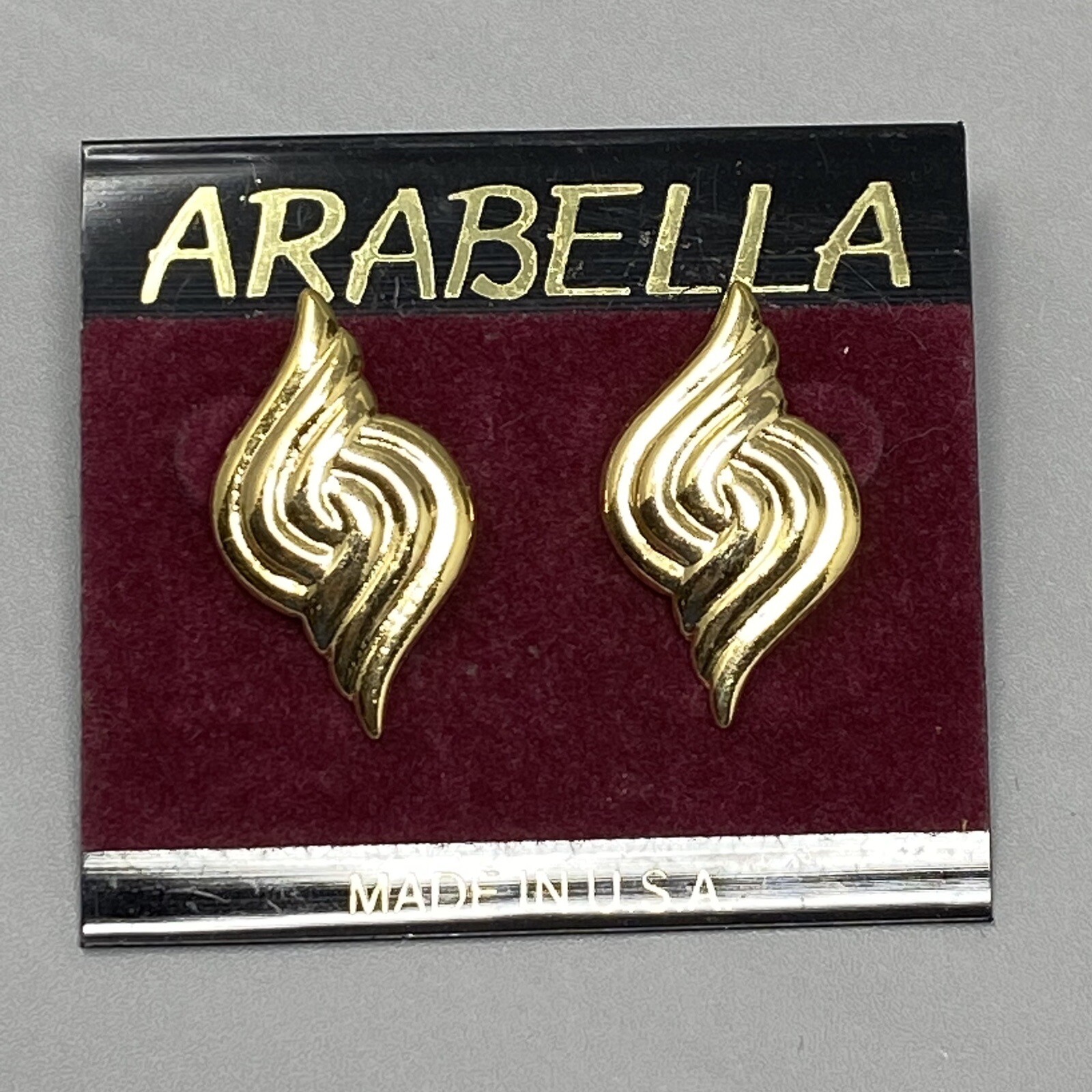 Earrings Drop Dangle Pierced Gold Tone Swirl Shell Shiny Classic Designer 1.25″