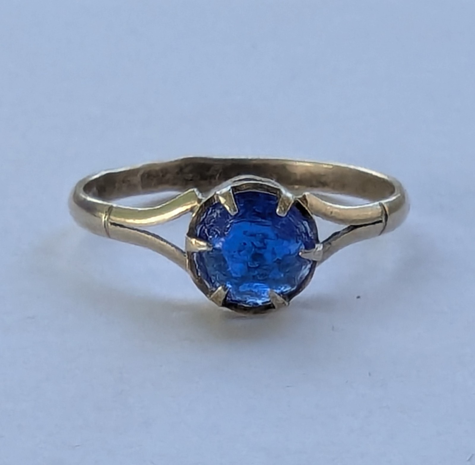 Vintage Soviet USSR ring sterling silver 875 ⭐ Size 10.5 Weight 1.63 g Blue gem.