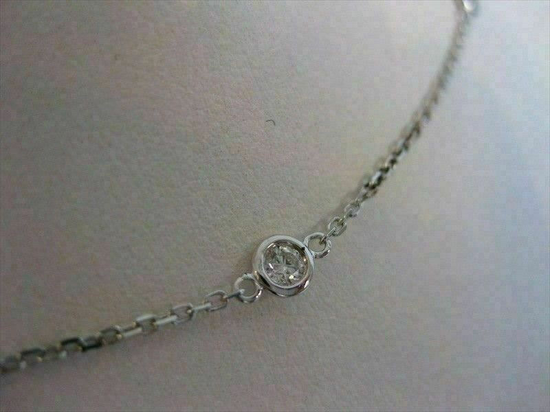 1.05CTW DIAMOND BY THE YARD 14K WHITE GOLD STATION NECKLACE F/G VVS/VS #19759