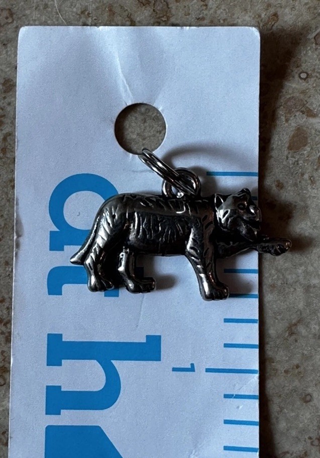 Tiger Silver Jewelry Charm Pendant Vintage No tarnish bracelet necklace Safari
